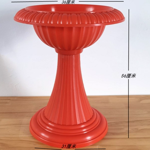 高脚花盆特大仿陶瓷塑料花盆白色花盆花园别墅门口大花盆底座高腿