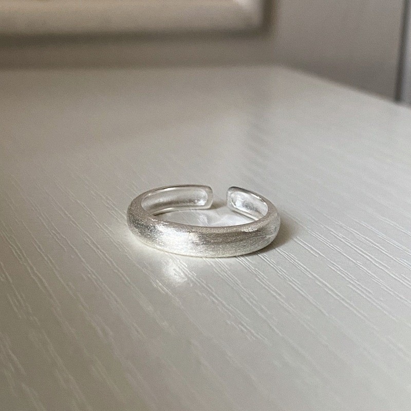 一恋简约叠戴戒指女个性时尚气质磨砂拉丝开口指环ins食指戒