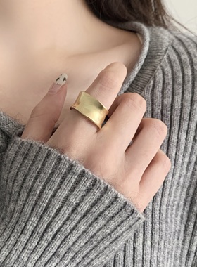 复古风开口戒指女小众设计关节戒指女轻奢高级感百搭素圈戒指食指