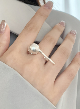 可敲打木鱼戒指女小众设计个性创意饰品女2025新款开口戒子指环