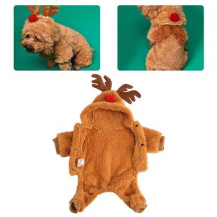 Pet Puppy Xmas Clothes Santa Warm Christmas Soft Dog Outfit