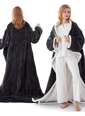 wearable with sleeve Warm flannel electric heating blanket