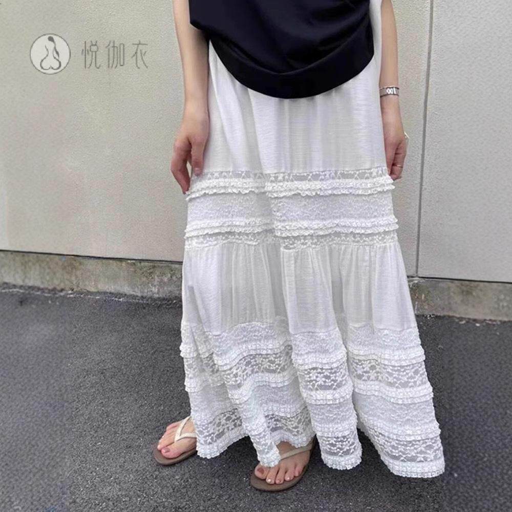 超仙绝美蕾丝花边半身裙女2025