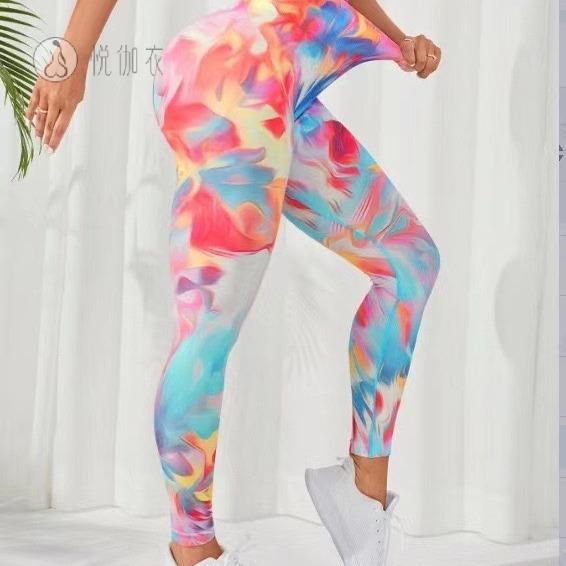 新品热卖荧光款缝运动瑜伽服修身