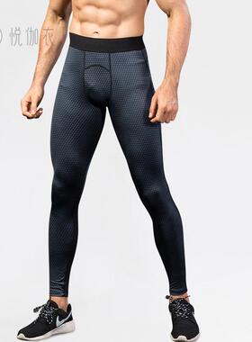 男士3D立体印花PRO健身跑步训练zon速干弹力紧身长裤4010