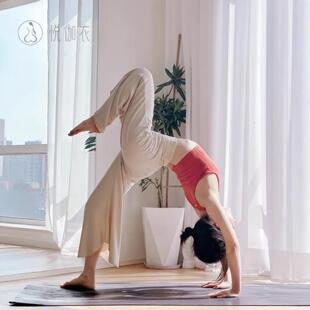 浮云瑜伽裤女高腰提臀软糯不规则裤边阔腿裤弹力透气音韵舞蹈裤子