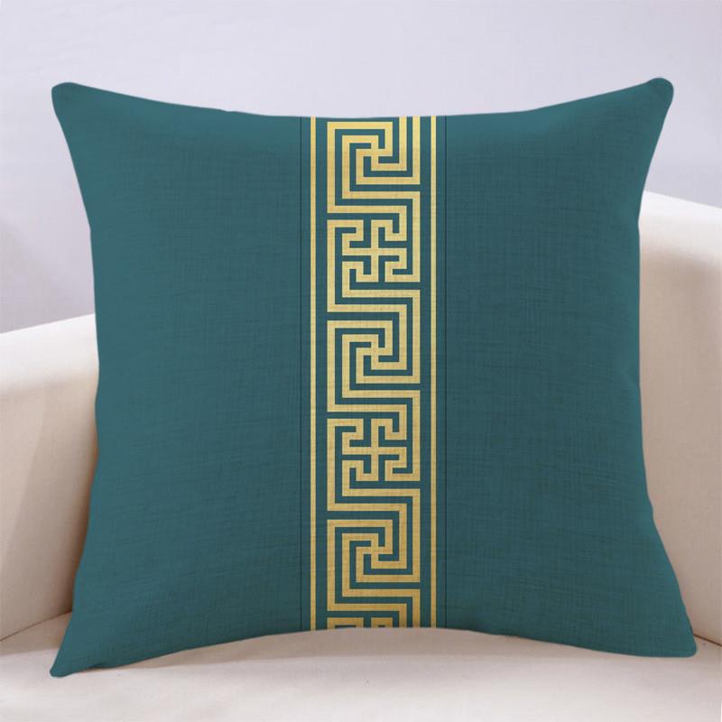 中式复古简约古典纯色抱枕套定制双面图案可拆洗靠枕茶室禅意坐垫