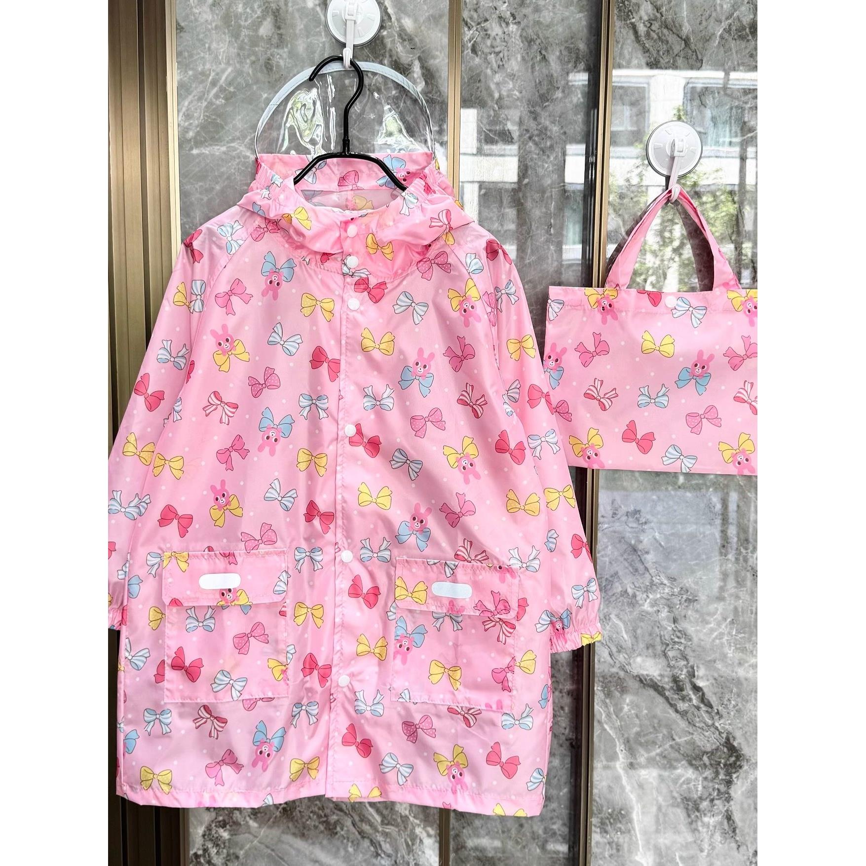 2025新款儿童雨衣女童宝宝小学生幼儿园学生连体雨衣雨披带书包位