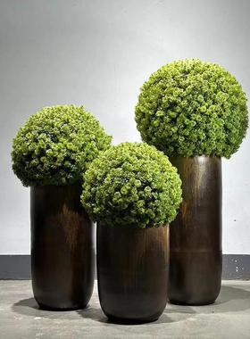 新中式花艺彷真绿色植物景观样板房客厅样品屋展示中心彷真植物球