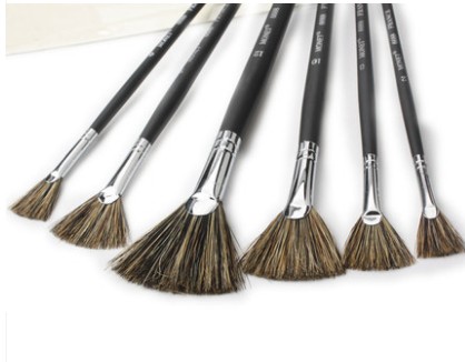 莫奈野猪鬃硬毛扇形笔油画笔