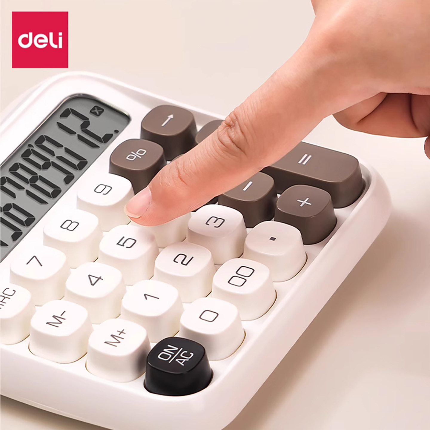 得力12位电脑按键高颜值计算器