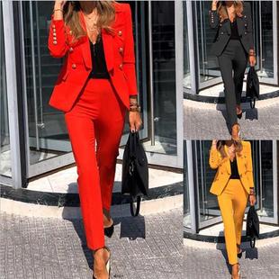 winter clothes pieces women set coat pants 2023Suit ladies