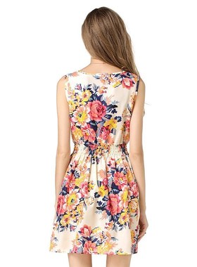 The 2019 summer big yards sundress Print dress Sleeveless