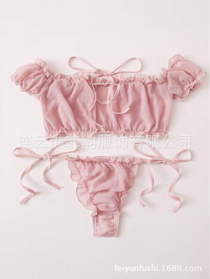 Sexy lingerie chiffon pajamas 2-piece suit women
