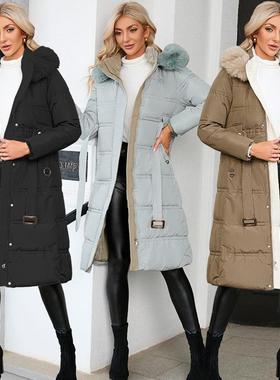 2023 Winter thick warm long cotton padded coat women jacket