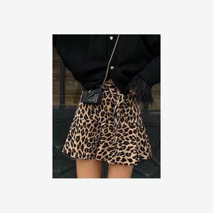 欧美风时尚裙裤性感豹纹系带裤裙Sexy leopard print skirt pants
