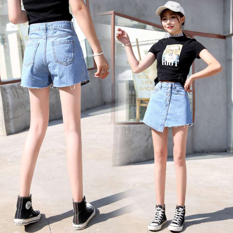 夏装加肥加大码牛仔短裤裙女半身裙裤假两件高腰防走光裤衩裙胖mm在类目 女装/女士精品, 牛仔裤中 - 来自Buy2taobao.com提供专业的淘宝代购服务