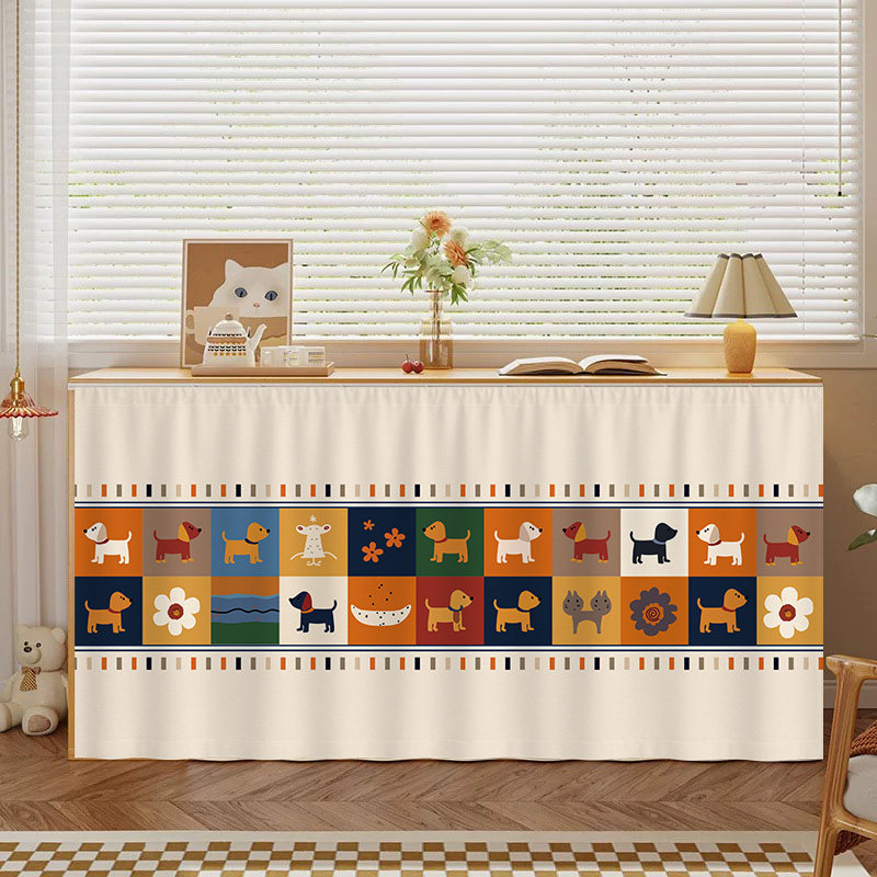 卡通柜子遮挡帘书柜鞋柜拉帘衣柜防尘帘遮丑帘滑轨布帘免打孔拉帘,居家布艺,门帘,淘宝优惠券,粉丝福利购,淘宝优惠卷