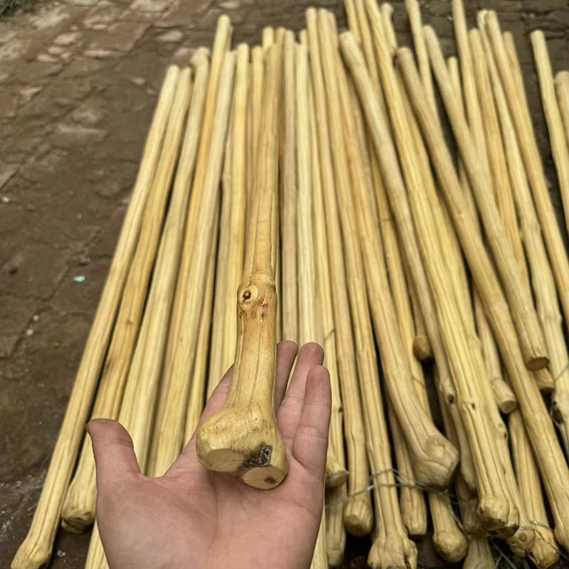 原木干料武术太极鞭杆直棍杖2.5-3cm降龙木拐杖登山杖
