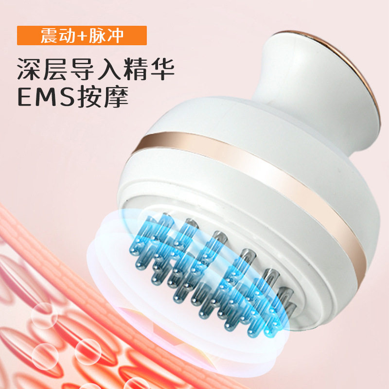 新款电动经络刷刮痧揉腹震动头部筋络疏通仪全身按摩微电流美容