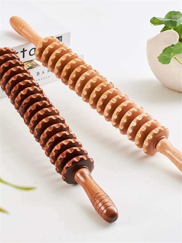木质肌肉放松狼牙棒瑜伽滚轮按棒瘦全身腰颈椎背腿部经络按器