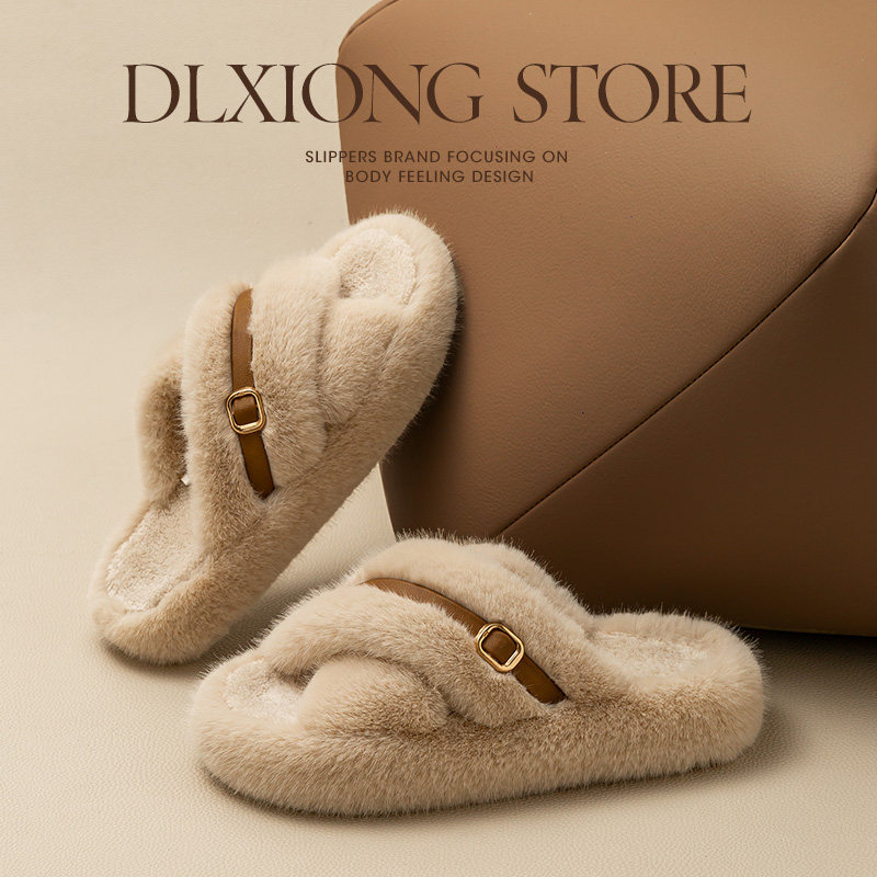 2025新款交叉带毛毛棉拖鞋女秋冬季居家用厚底防滑加绒保暖可外穿,居家布艺,居家棉拖/棉鞋,淘宝优惠券,粉丝福利购,淘宝优惠卷