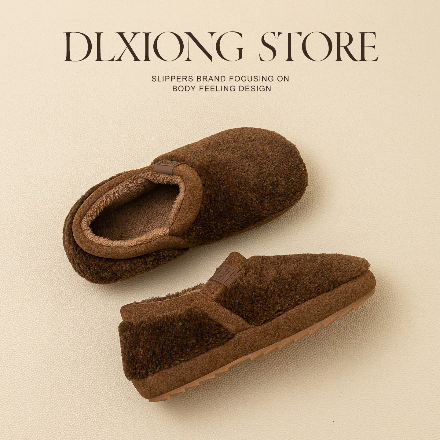 高级感男士包跟保暖棉拖防滑冬天