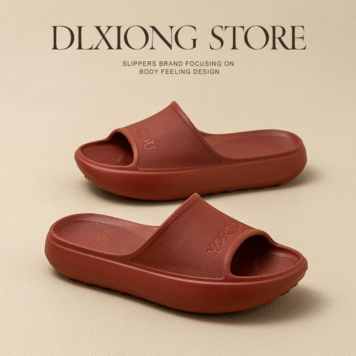 红色厚底凉拖鞋户外穿