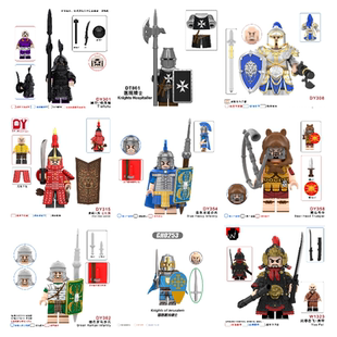 高品质小人仔积木中国辽代黑色重甲益智拼装儿童玩具幼儿园礼物