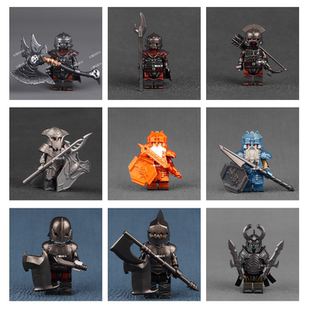 第三方人仔积木第三方拼插古代士兵中世纪骑士小人男孩打仗玩具