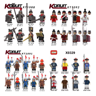 高品质中国古代明朝清朝汉朝秦朝士兵积木人仔拼装玩具玄甲军