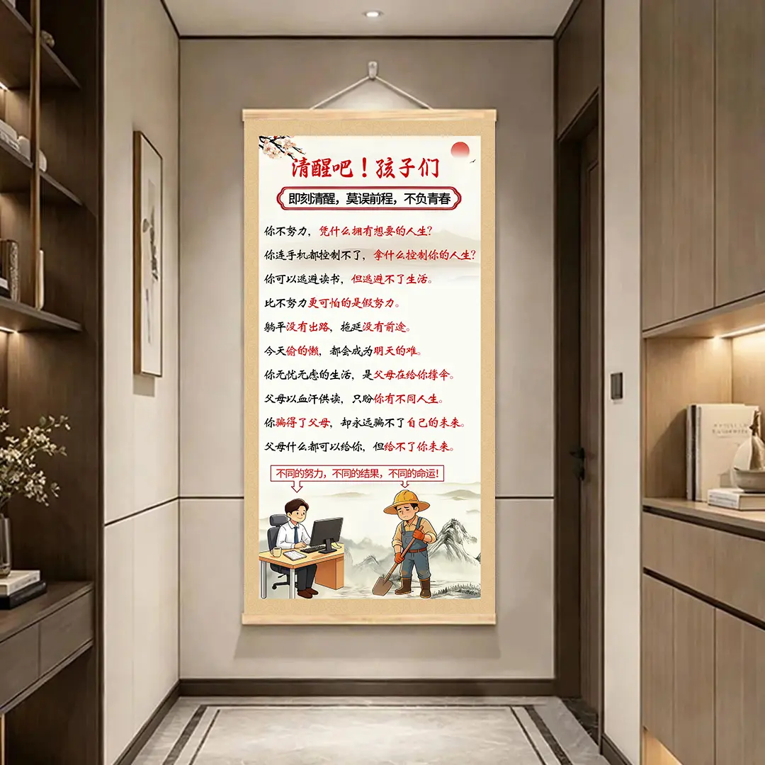 老师推荐【清醒吧孩子们】励志挂画 客厅 玄关 书房装饰画挂画KD