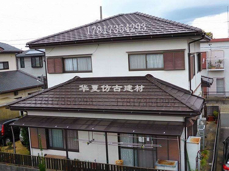 新中式别墅屋面瓦片屋顶紫砂粘土炽陶土瓦嘉嘉泰牌琉璃瓦顶平板瓦