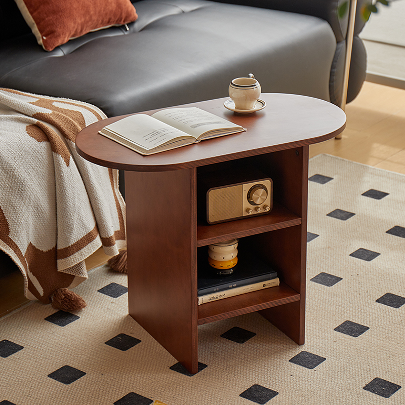 客厅沙发边柜置物柜侧柜中古风边几茶几小户型小桌子床头柜边桌