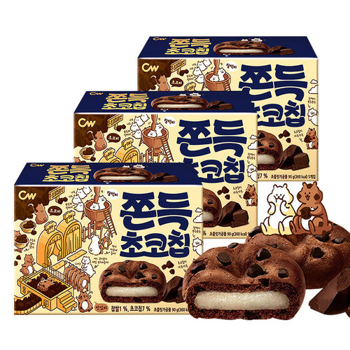 韩国进口零食CW青右巧克力麻薯