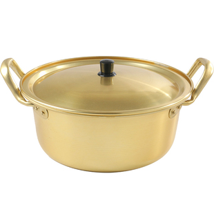 韩国泡面锅网红拉面锅小煮锅韩式煮面锅韩剧同款黄铝锅