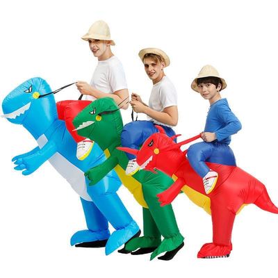 恐龙充气服恐龙充气服圣诞节服装充气恐龙衣服儿童小孩成人坐骑卡