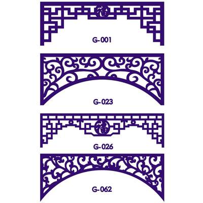 销中式门楣挂落 PVC镂空雕花板木塑板月亮门隔断玄关屏风通花板厂