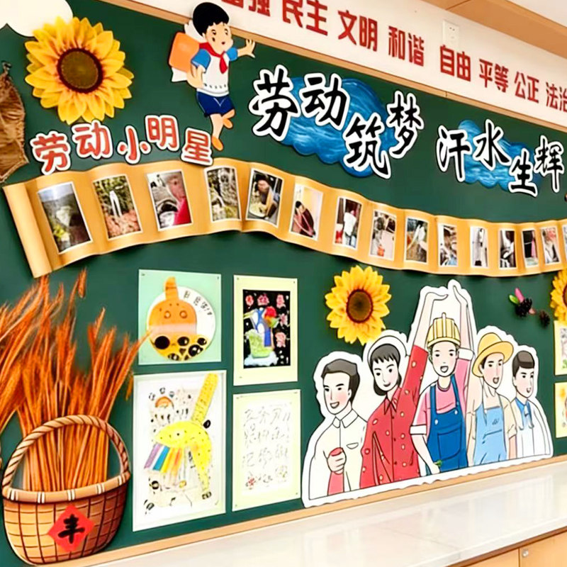 五一劳动节最光荣主题黑板报墙贴