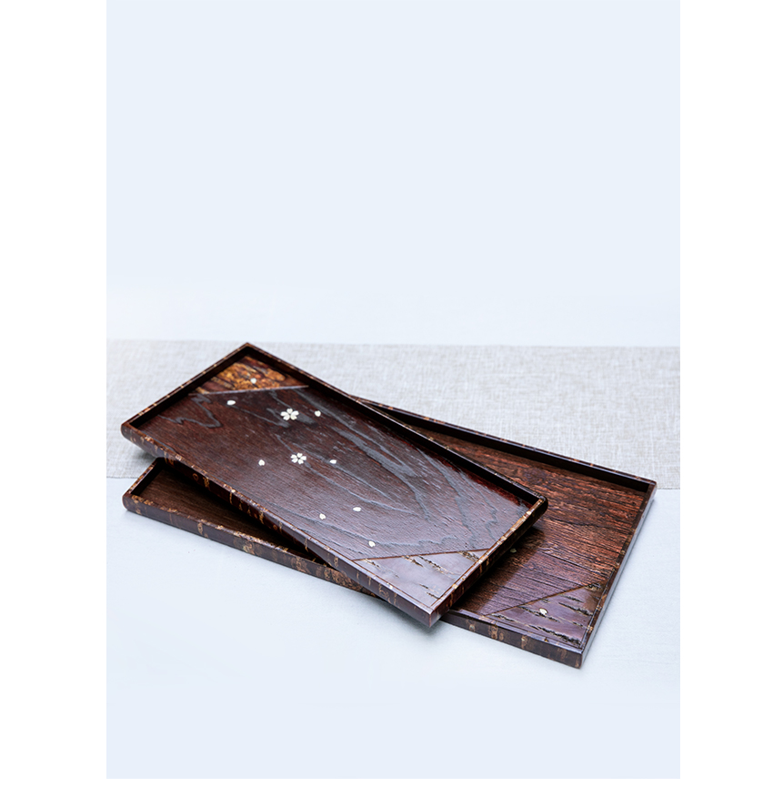 茶道進口復古長方形日式風托盤