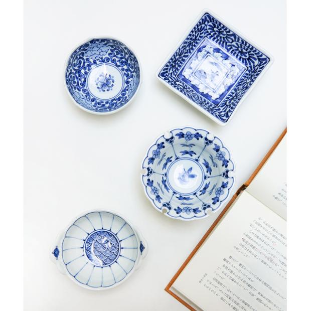 现货 日本进口 有田烧 青花小钵 茶点小钵珍味儿四入组礼盒套装