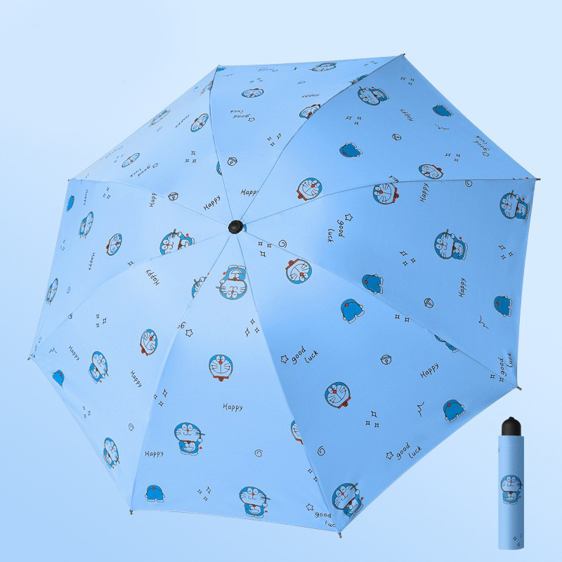 小叮当猫雨伞黑胶三折叠