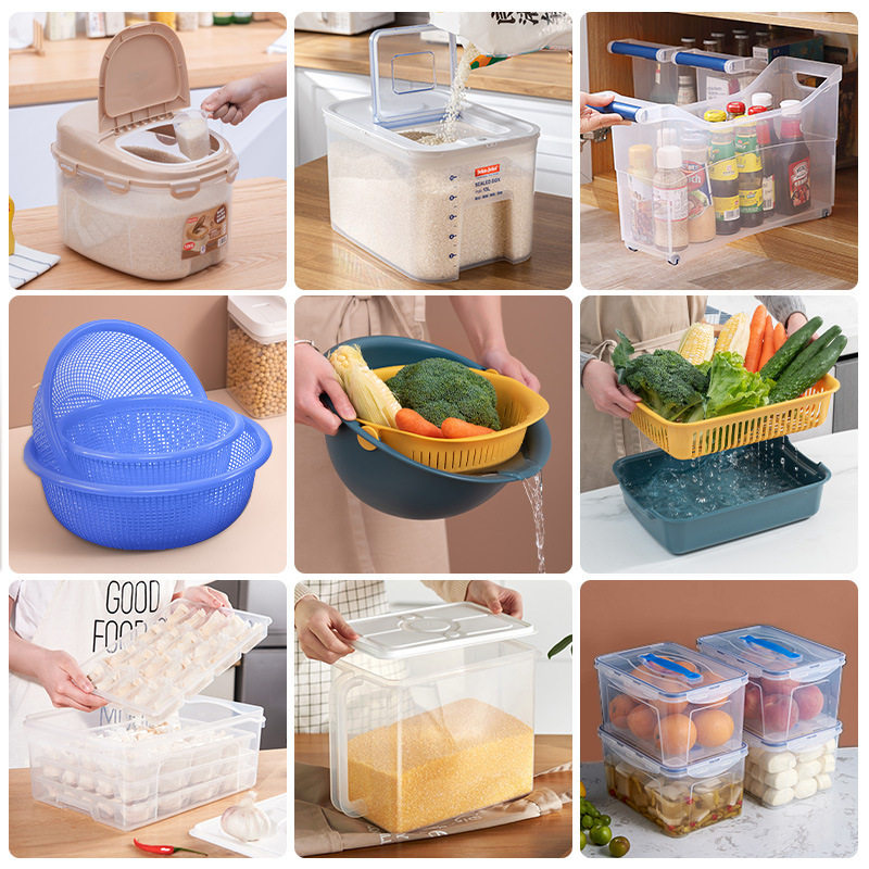 Jeko米箱保鲜盒厨房家居用品收纳筐拉篮食品保鲜盒饺子盒收纳盒