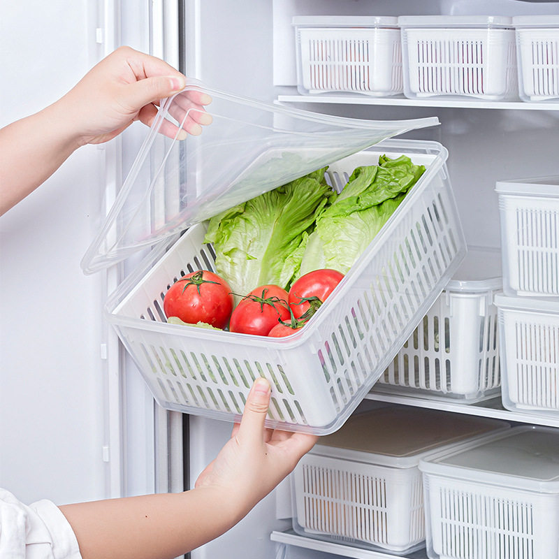 日本保鲜盒蔬菜水果整理厨房收纳盒沥水食品级冰箱冷冻储藏盒