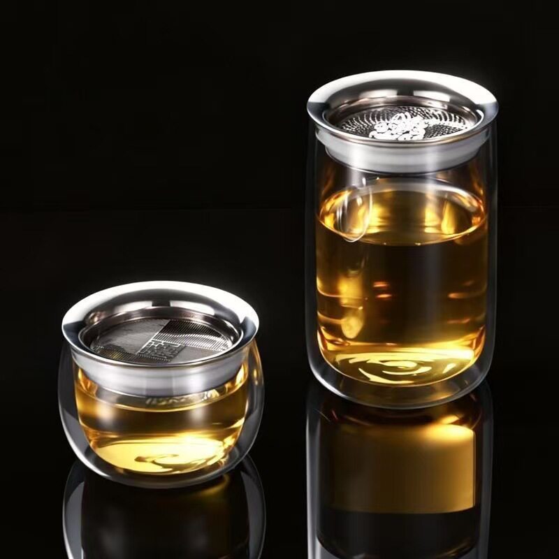 来福滤网合一壶 一人用懒人工位泡茶器 高硼硅玻璃盖碗茶具玻璃杯