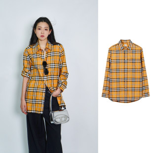 BURBERRY カーキクラシックチェック柄シャツ 8071523