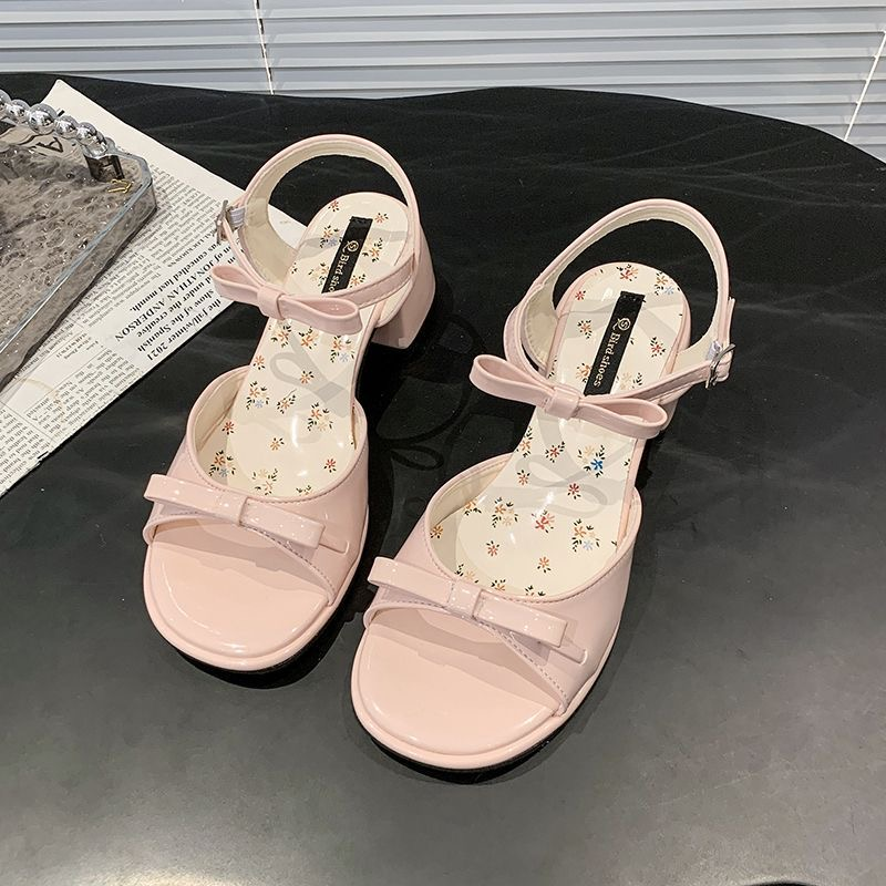 凉鞋女款2025新款夏季配裙子百搭仙女鞋南在南方小个子法式粗高跟