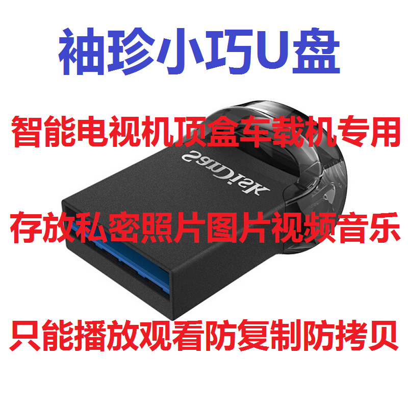 智能电视机顶盒车载U盘存放照片图片电影视频歌曲只可播放防拷贝