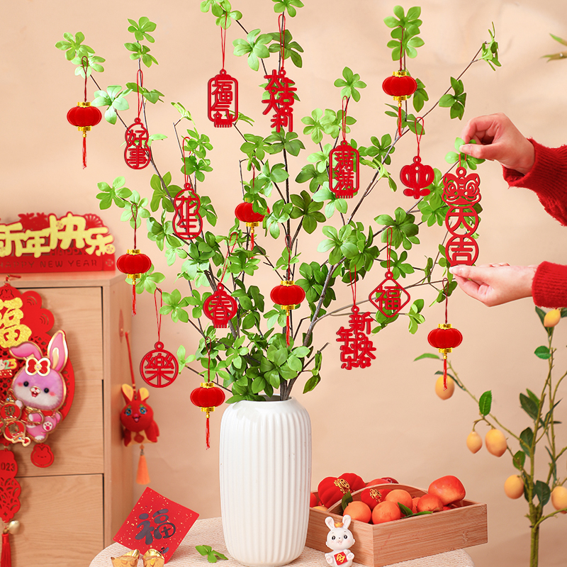 春节盆景布置挂饰马年2026新年装饰品挂件过年新春喜庆小灯笼吊卡