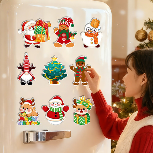 圣诞节创意磁吸冰箱贴雪人装饰品